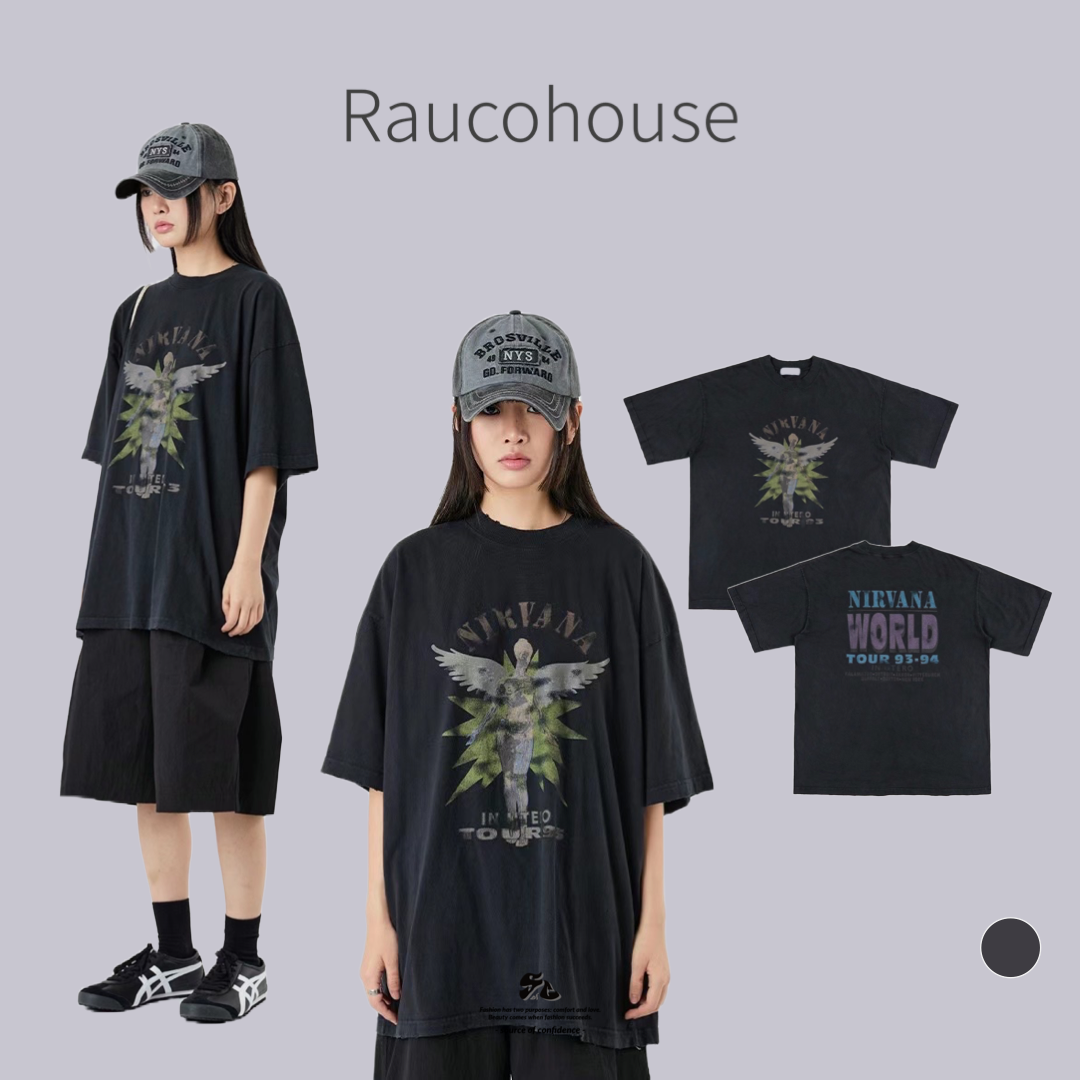 Raucohouse NIRVANA 天使幻影仿舊 短Tee