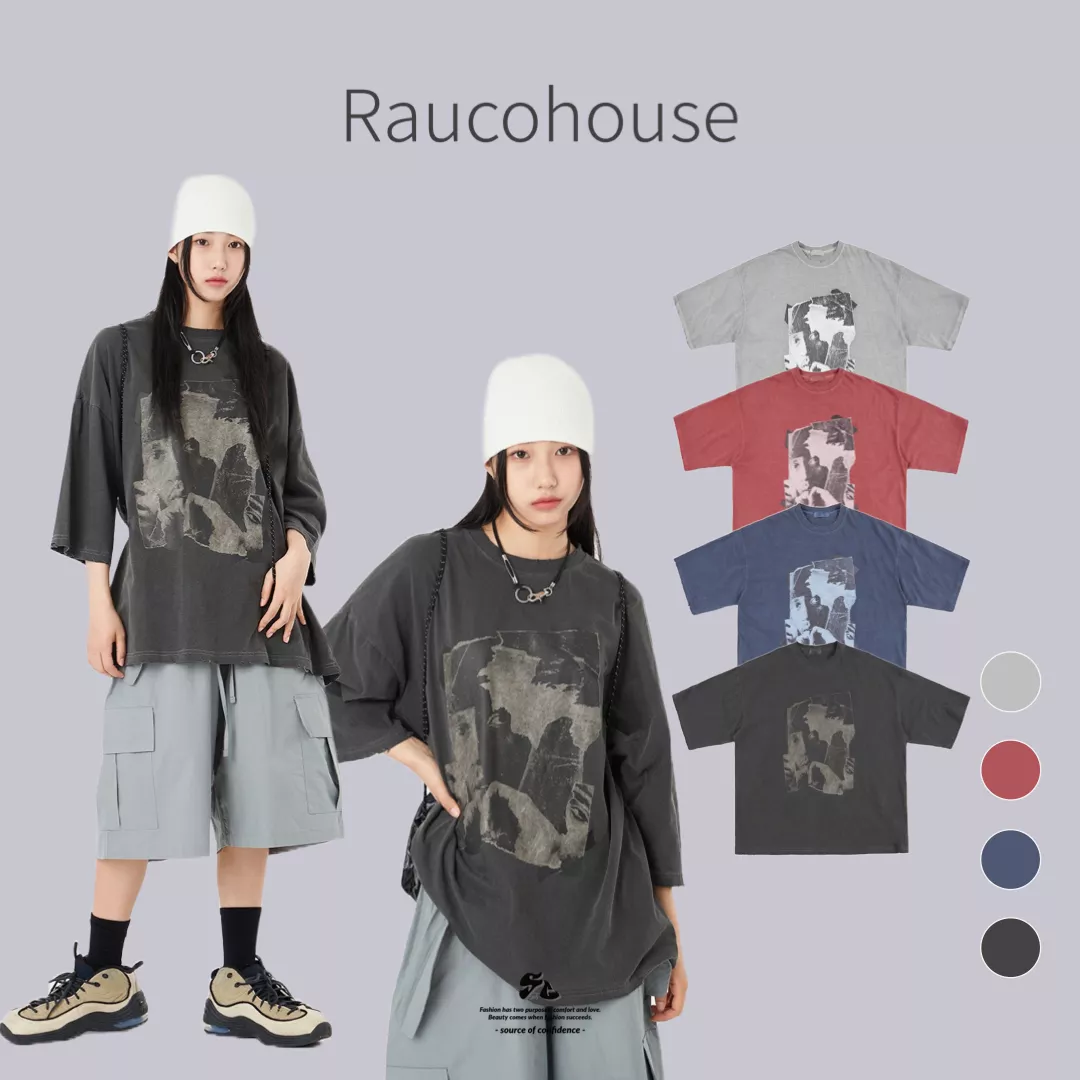 Raucohouse 復古影像仿舊印花 短Tee