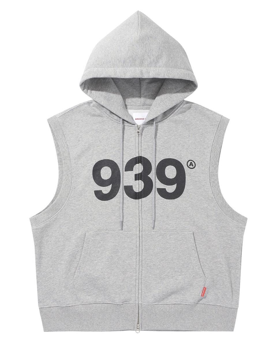 ARCHIVE BOLD 939 LOGO HOOD ZIP-UP SLEEVELESS 連帽背心