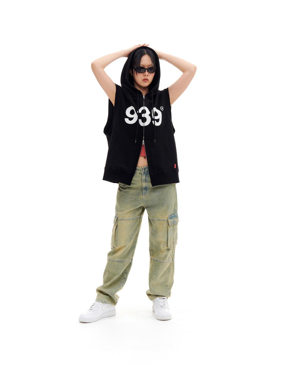 ARCHIVE BOLD 939 LOGO HOOD ZIP-UP SLEEVELESS 連帽背心