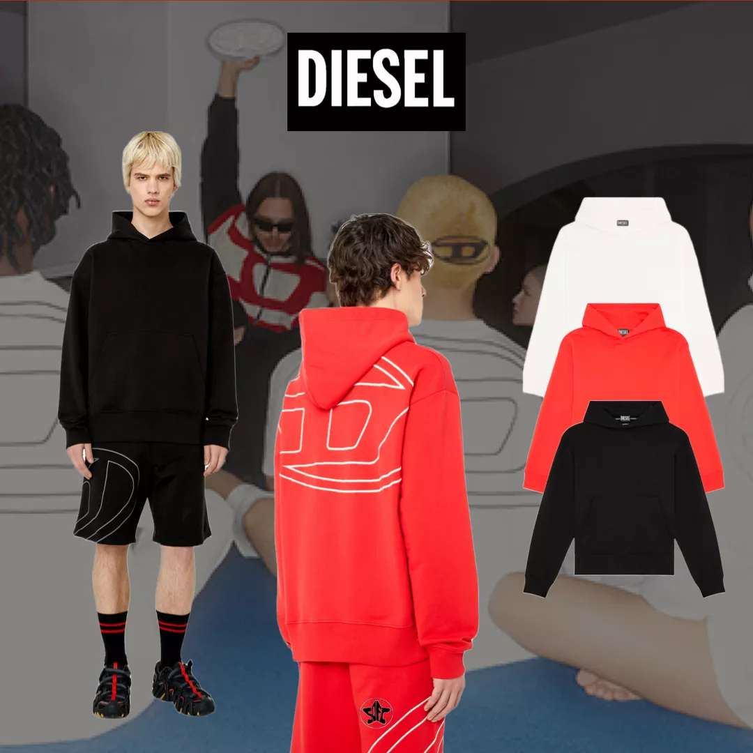 DIESEL 背後LOGO帽Tee