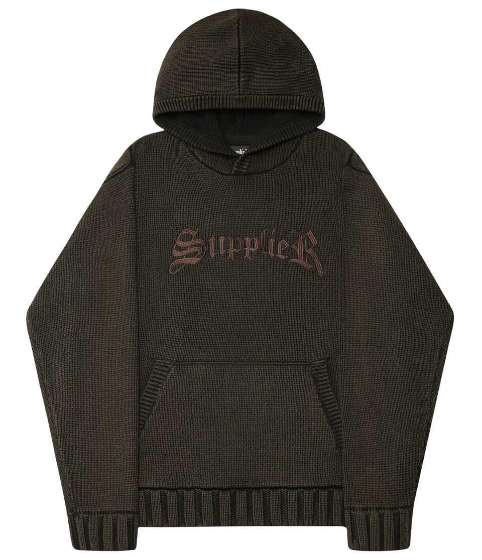 SUPPLIER Washed Logo Knit Hoodie帽Tee