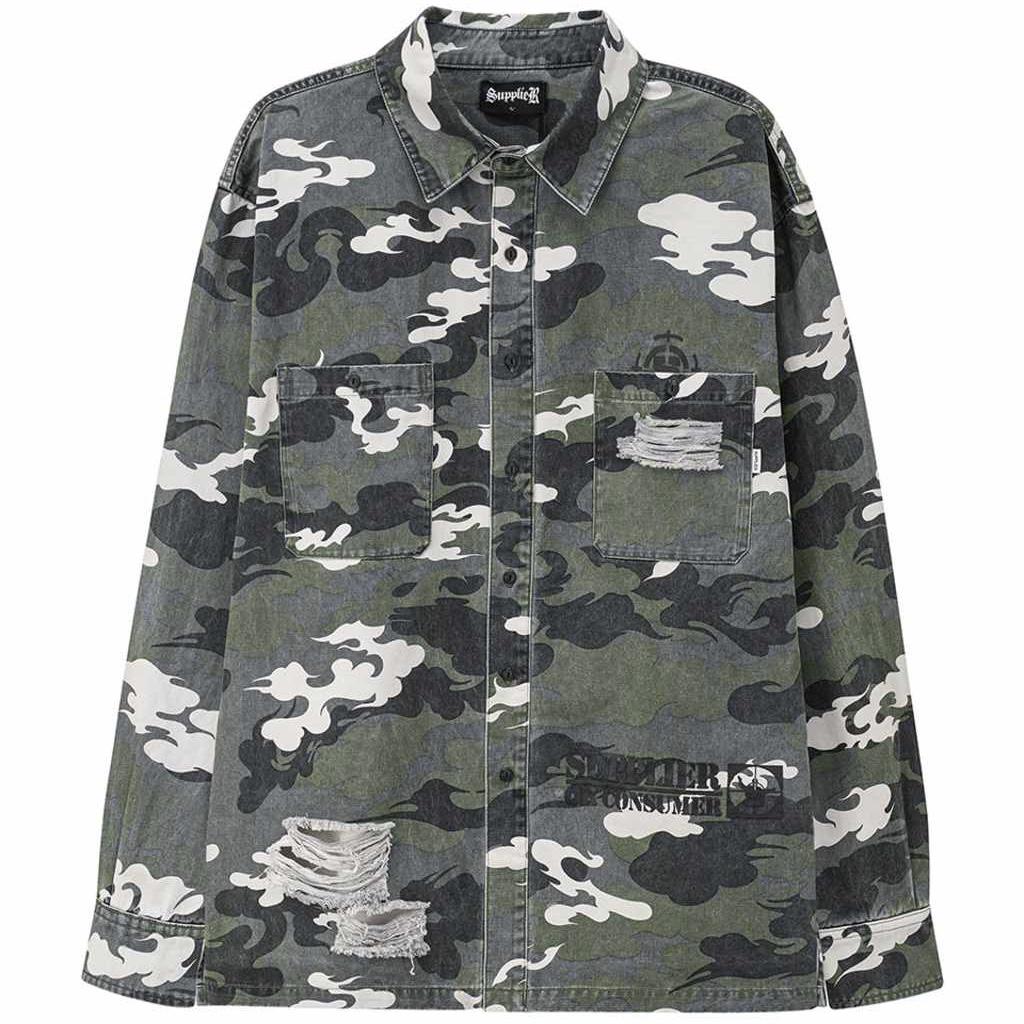 SUPPLIER Distressed Kemuri Camo Shirt襯衫