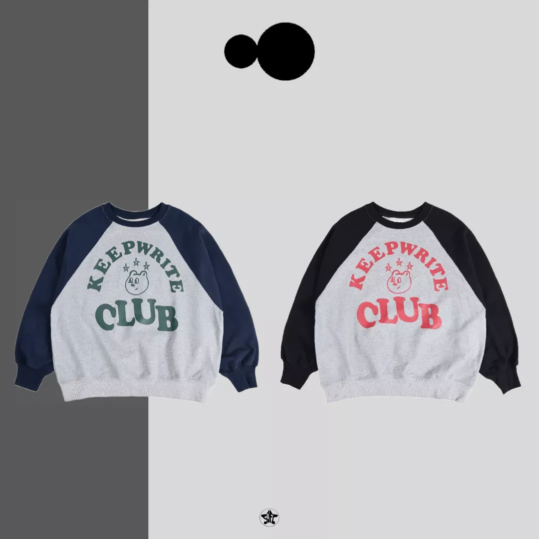 aeae KEEP WRITING CLUB RAGLAN SWEATSHIRTS 大學Tee