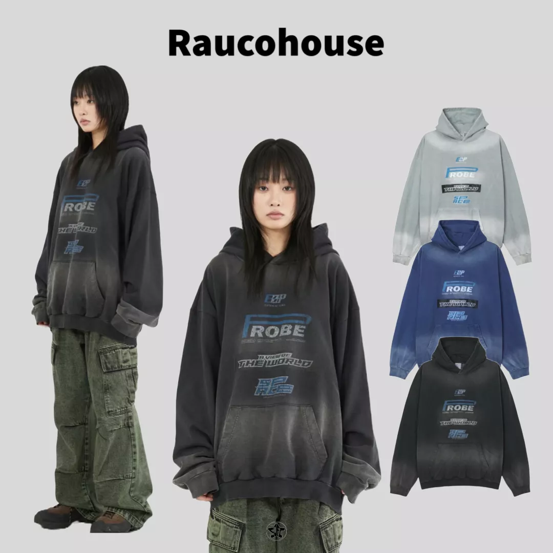 Raucohouse美式字母水洗仿舊帽Tee