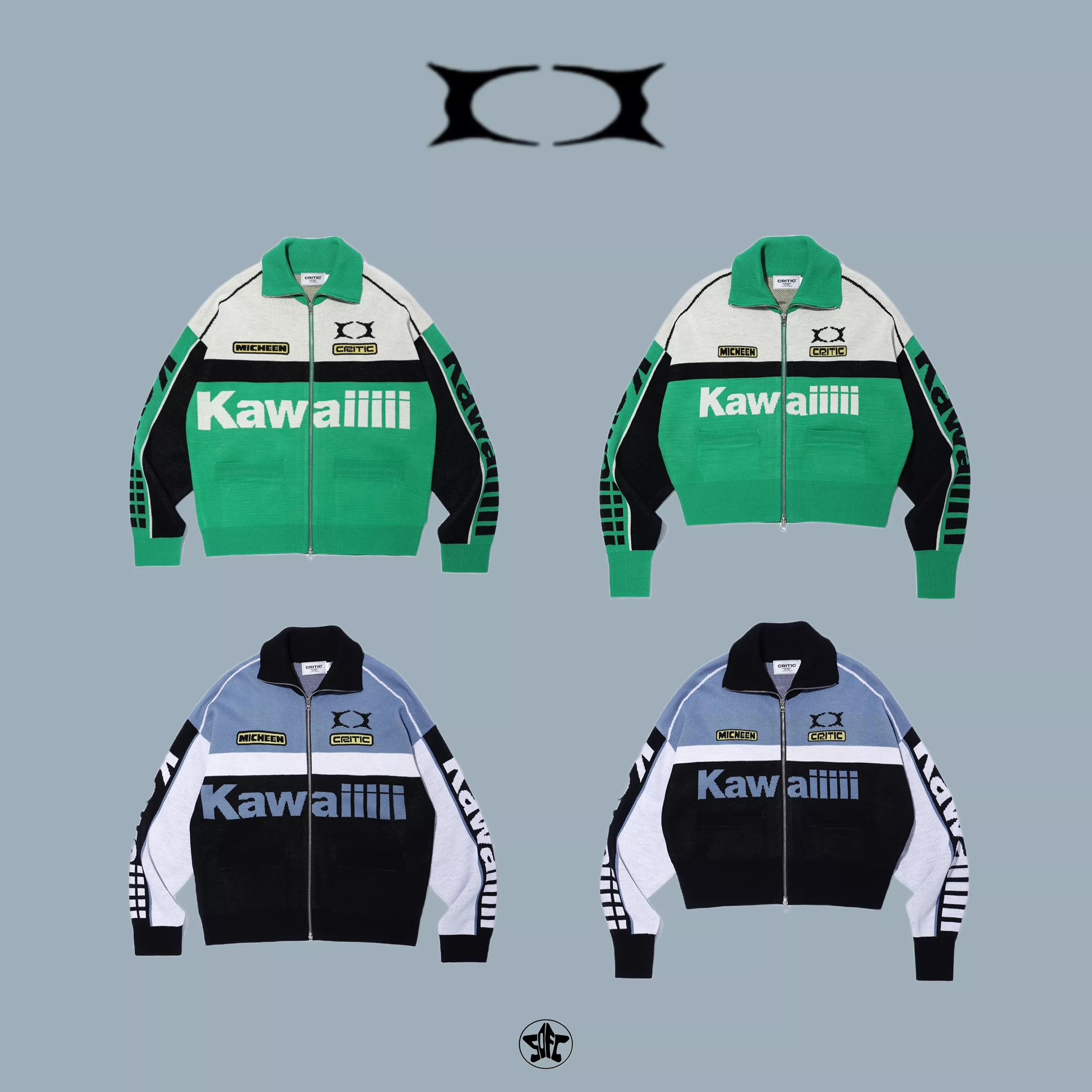 CRITIC KWAIIIII RACING ZIP-UP KNIT翻領針織外套