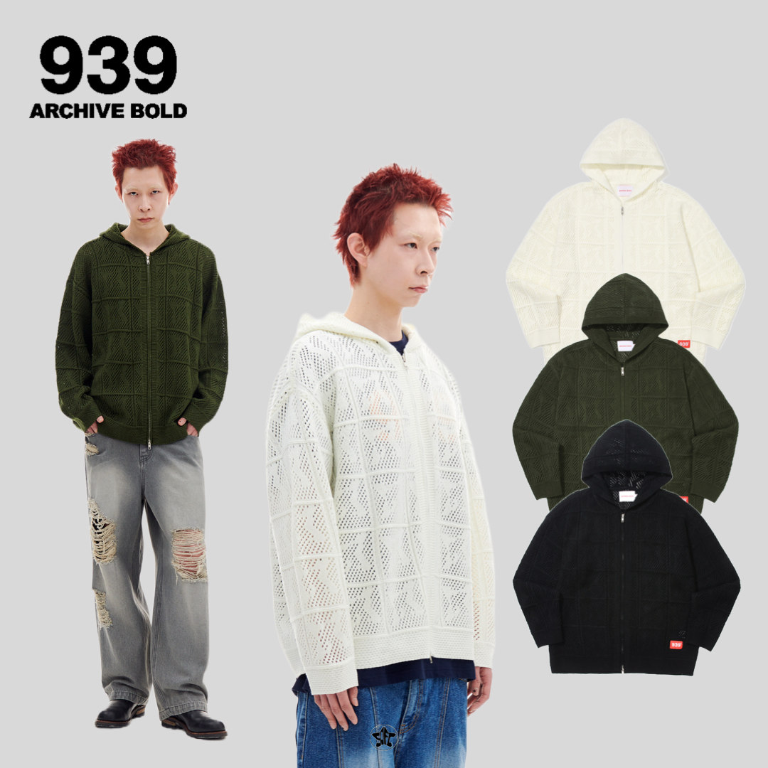 ARCHIVE BOLD 939 NET KNIT HOOD ZIP-UP連帽外套