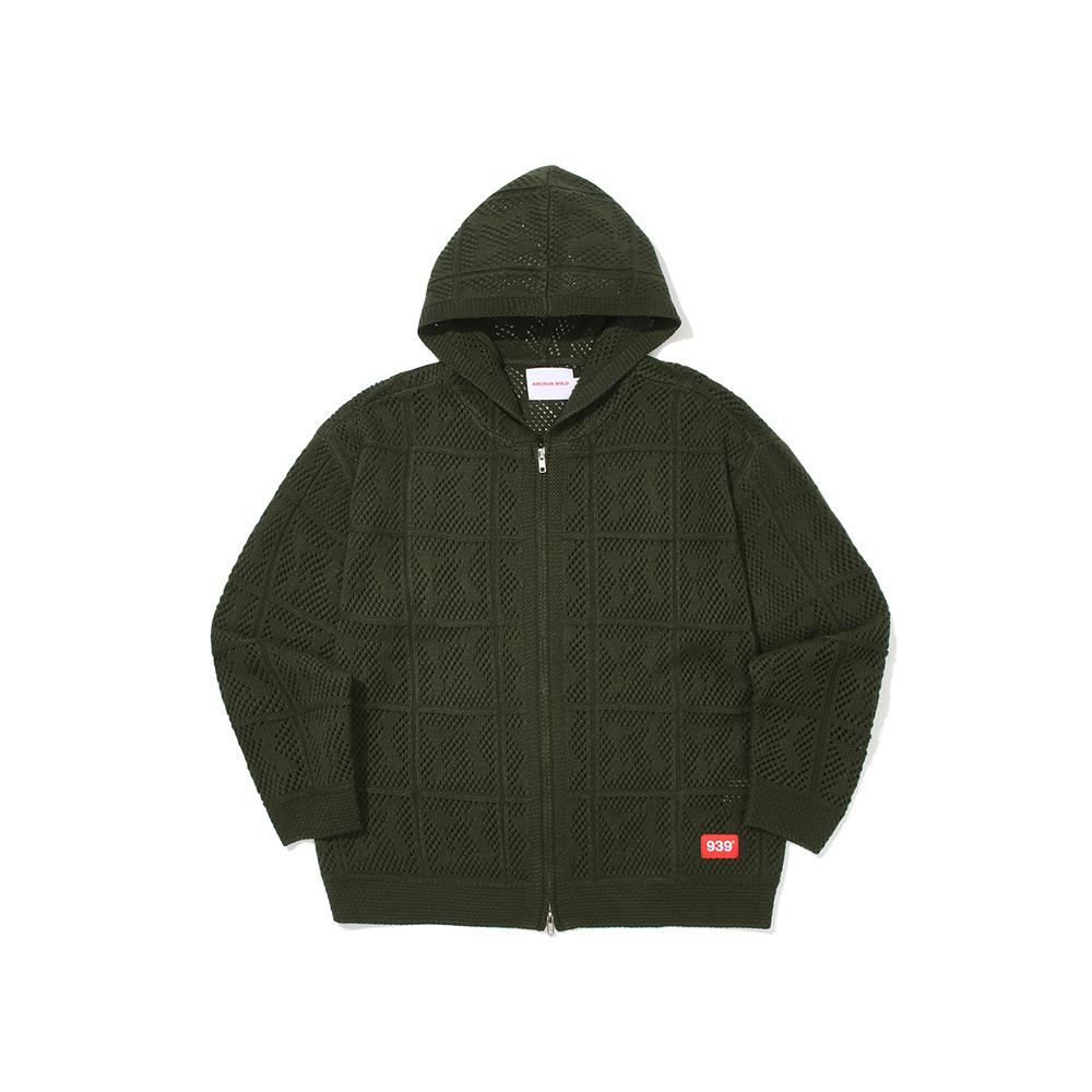 ARCHIVE BOLD 939 NET KNIT HOOD ZIP-UP連帽外套