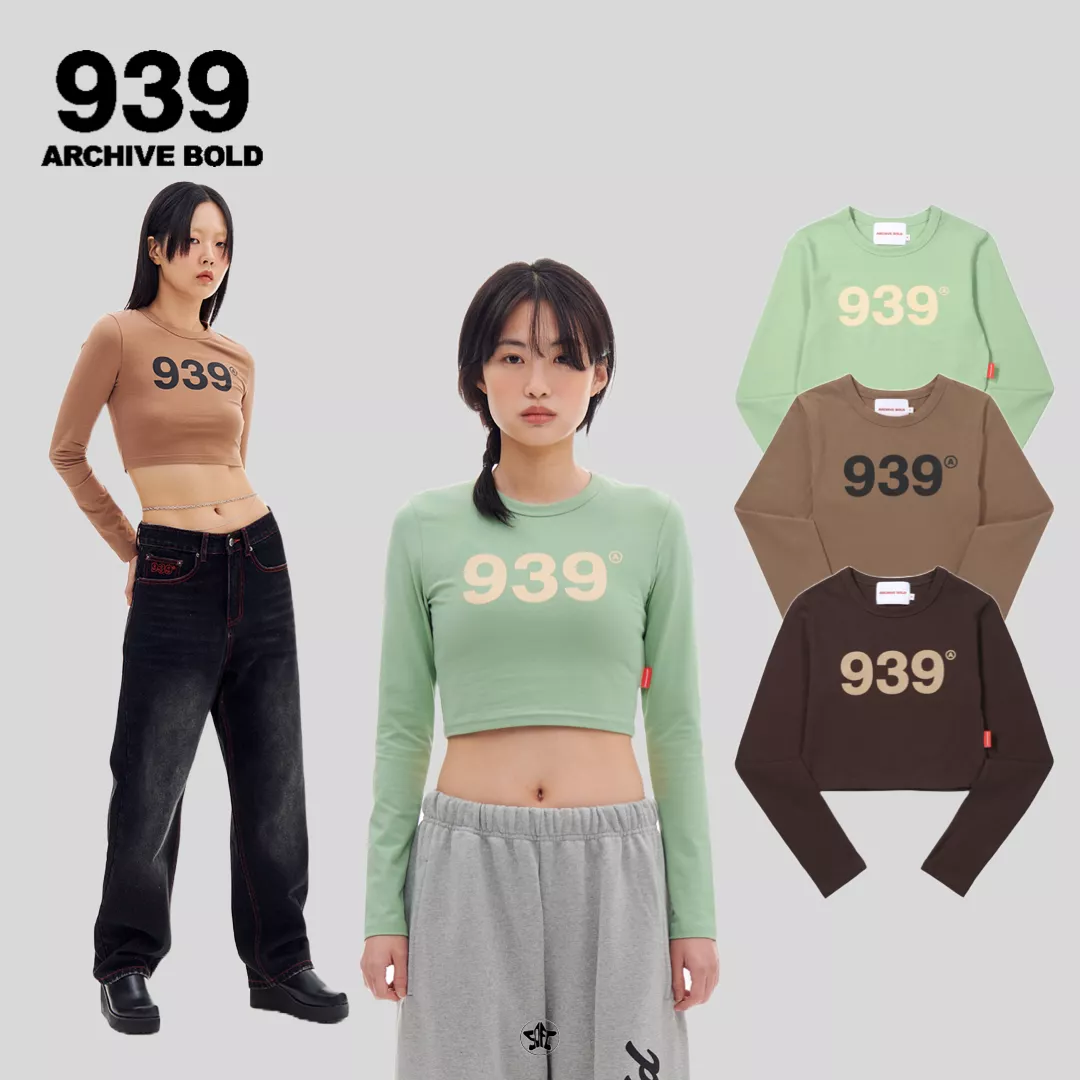 ARCHIVE BOLD 939 LOGO CROP LONG SLEEVE短版上衣