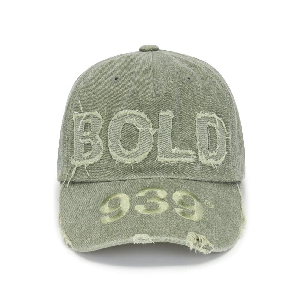 ARCHIVE BOLD 939 BOLD APPLIQUE DENIM 5-PANEL CAP水洗仿舊老帽