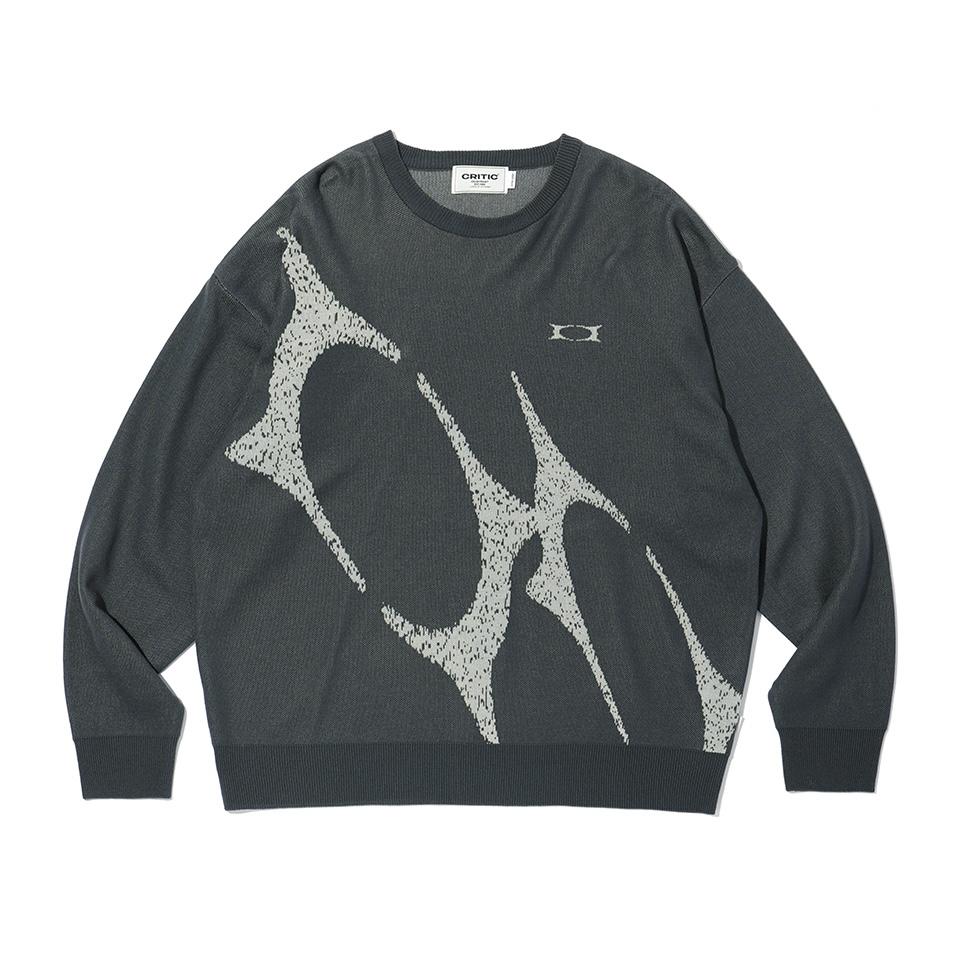 CRITIC WORMHOLE LOGO JACQUARD KNIT大學Tee