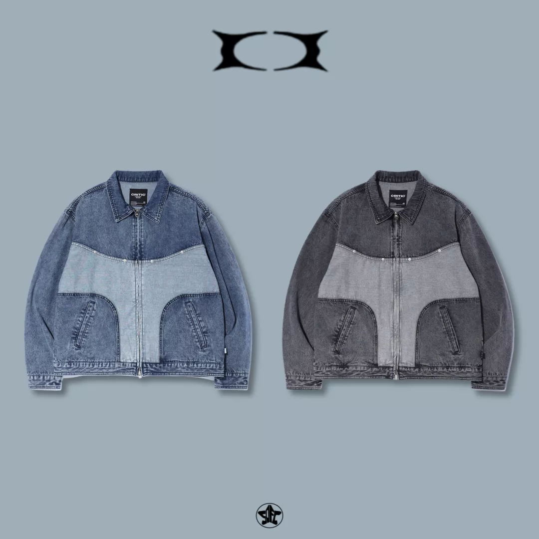 CRITIC WORMHOLE LOGO TWO TONE JACKET線面板牛仔外套