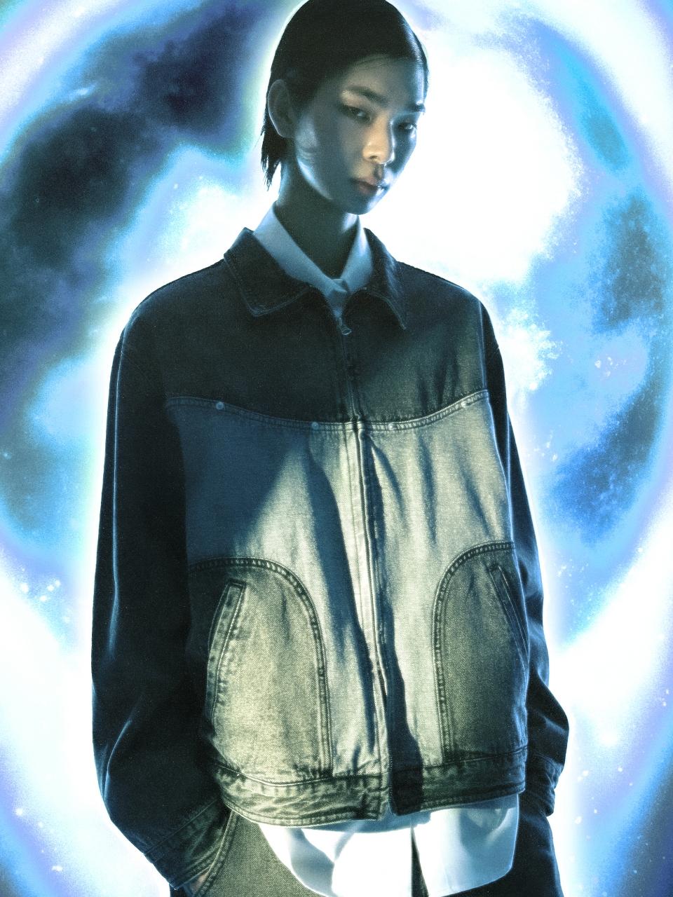 CRITIC WORMHOLE LOGO TWO TONE JACKET線面板牛仔外套