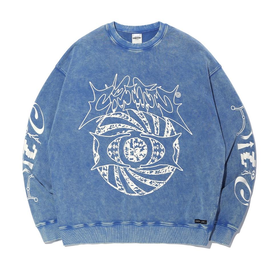 CRITIC WORMHOLE SNOW DYEING SWEATSHIRTS水洗大學Tee