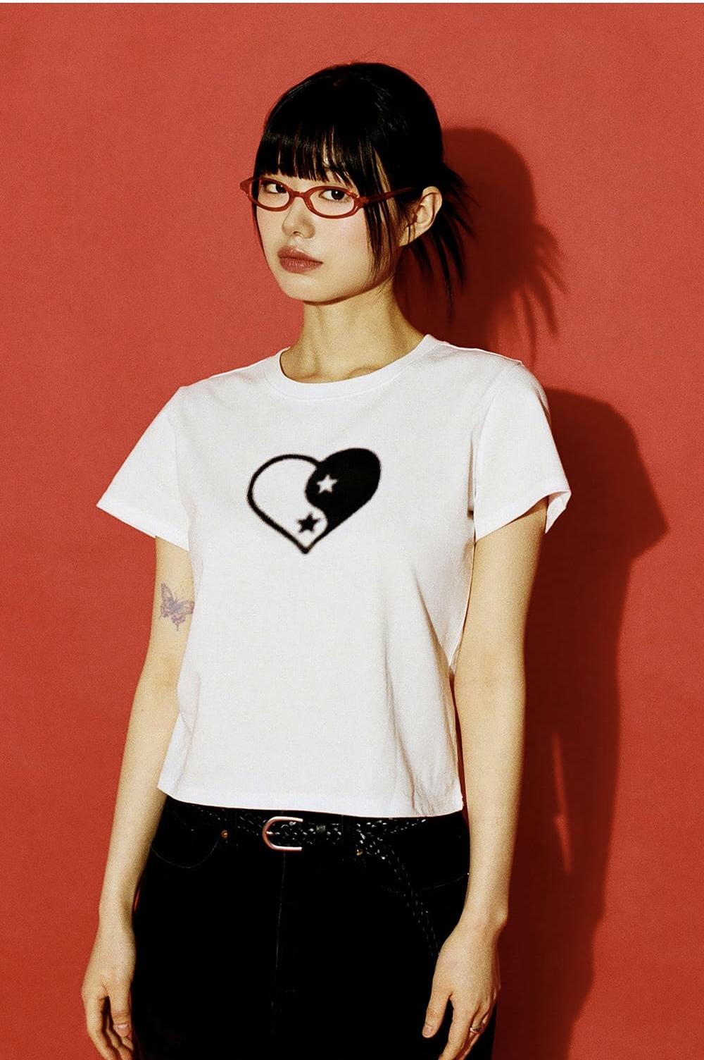 FASTLE 1/2 Heart Yin Yang Tee