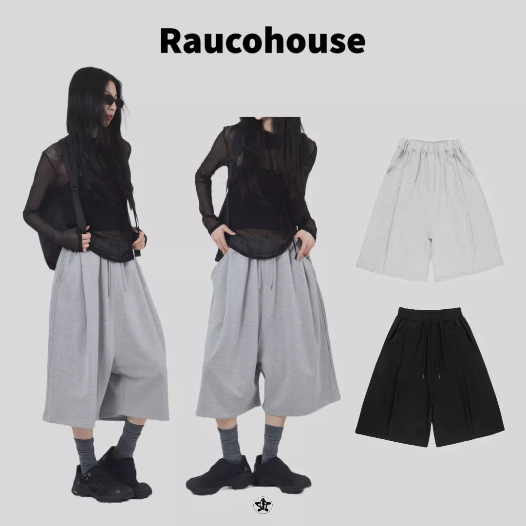 Raucohouse 素色七分運動棉褲