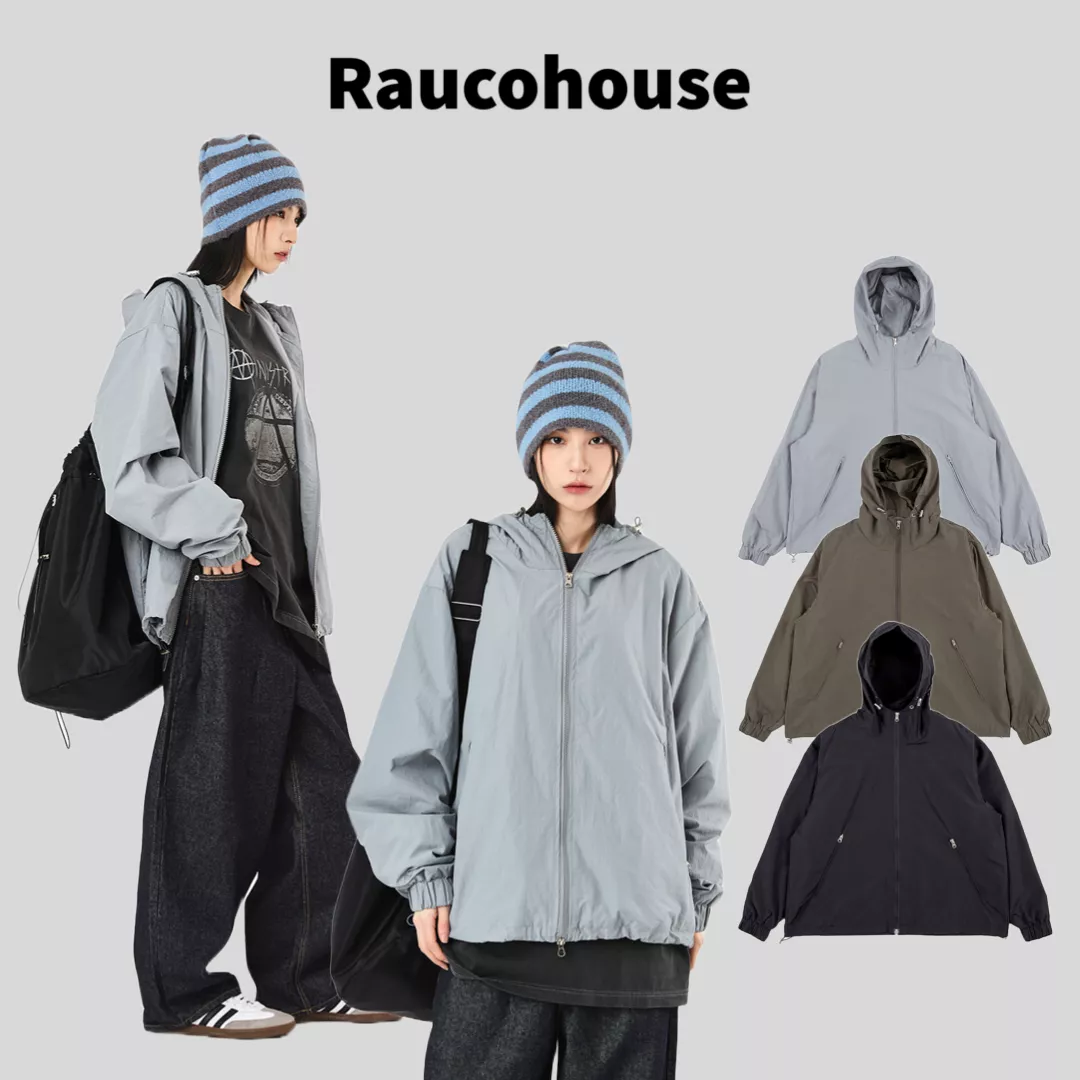 Raucohouse 連帽拉鍊防風尼龍外套