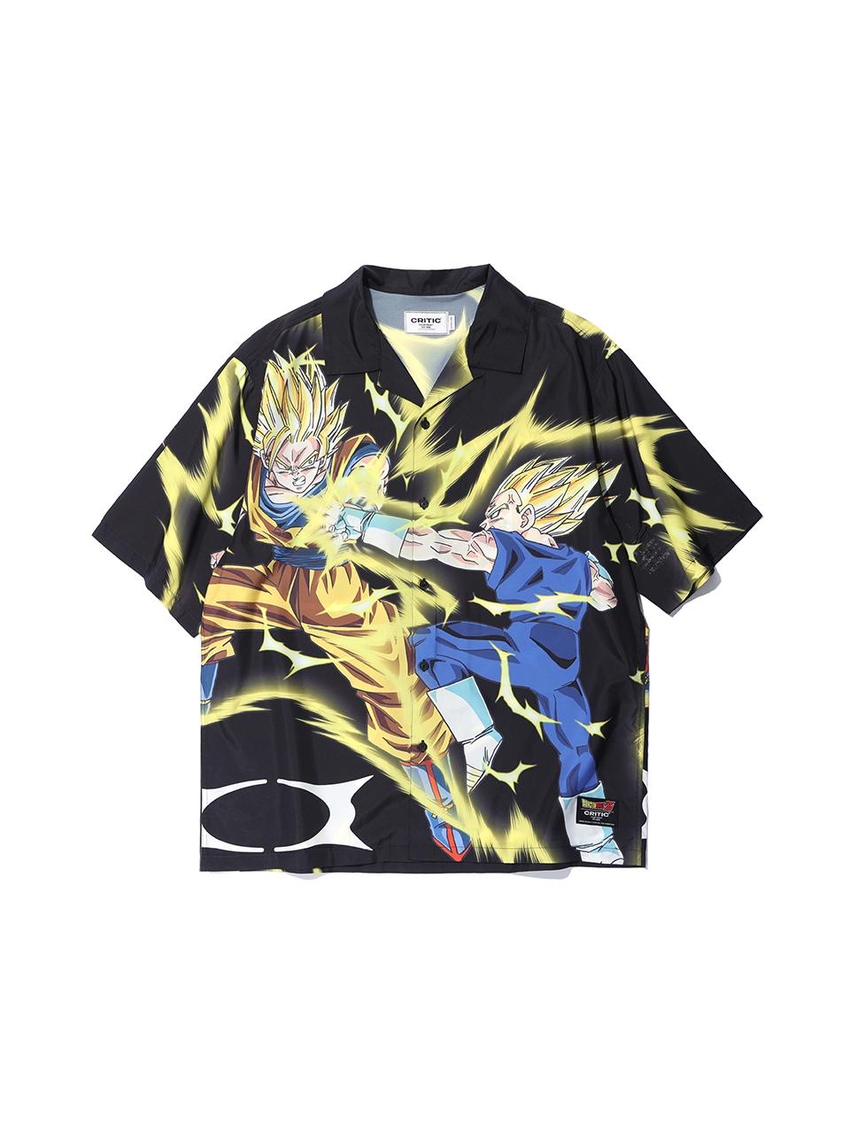 CRITIC X DRAGON BALL Z SON GOKU VS MAJIN VEGETA OPEN COLLAR SHIRT