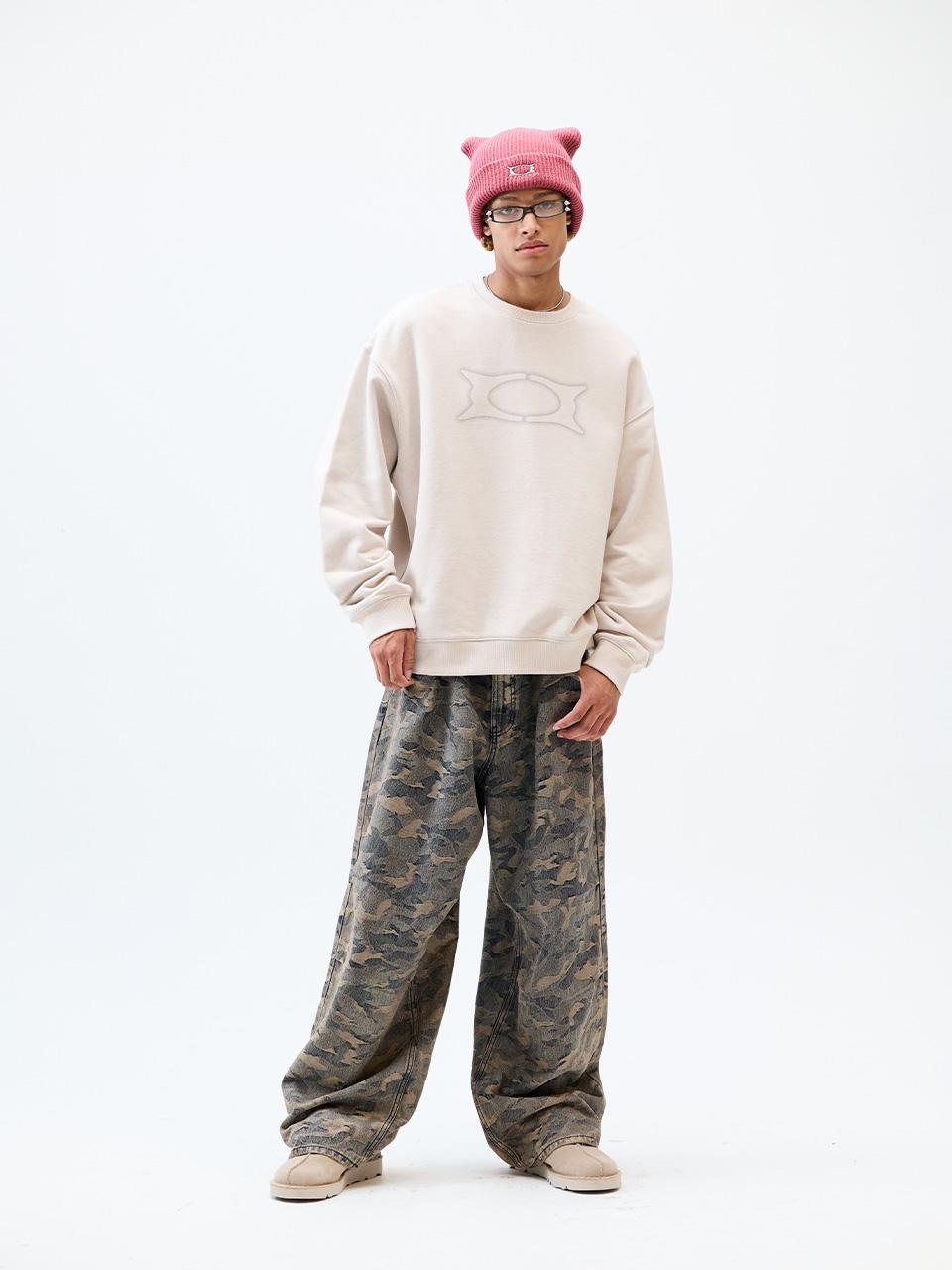 CRITIC CAMO WASHING 4 TUCK SET UP DENIM PANTS