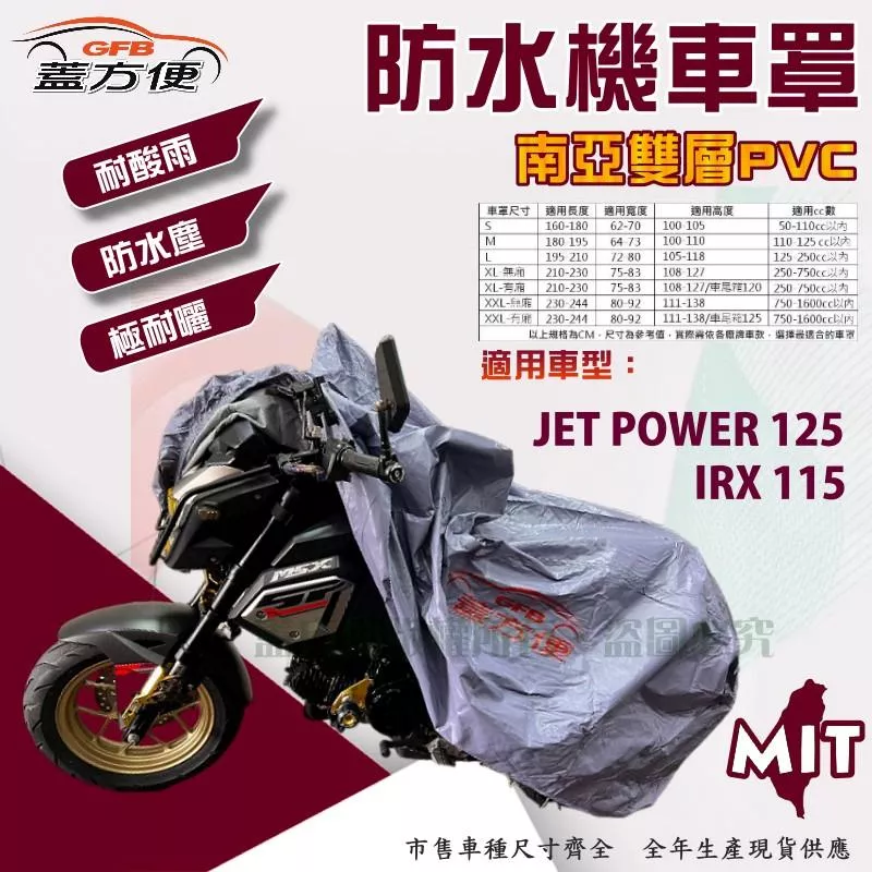 【蓋方便】南亞PVC（M號）加厚雙層防水防曬台製現貨機車罩《三陽 SYM》IRX+JET POWER 125