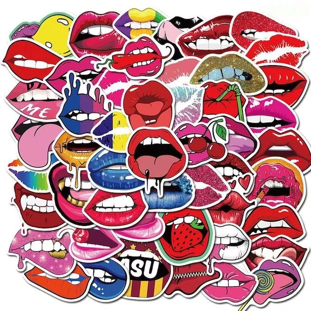 【SATIVA】嘴唇 貼紙 Lips Stickers 5張入 現貨