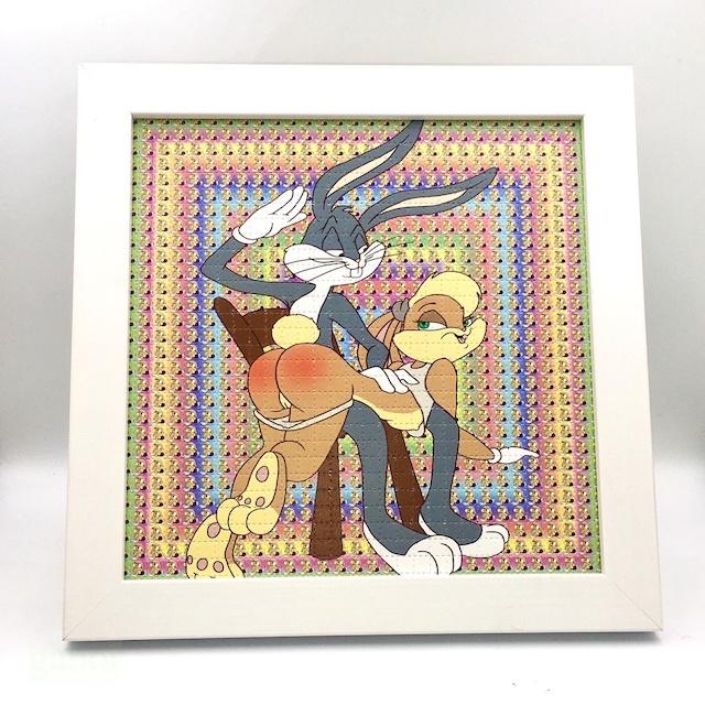 【SATIVA】吃錯藥藝術相框 Blotter，Bugs Bunny 兔寶寶 打屁股 迷幻 郵票 LSD 419