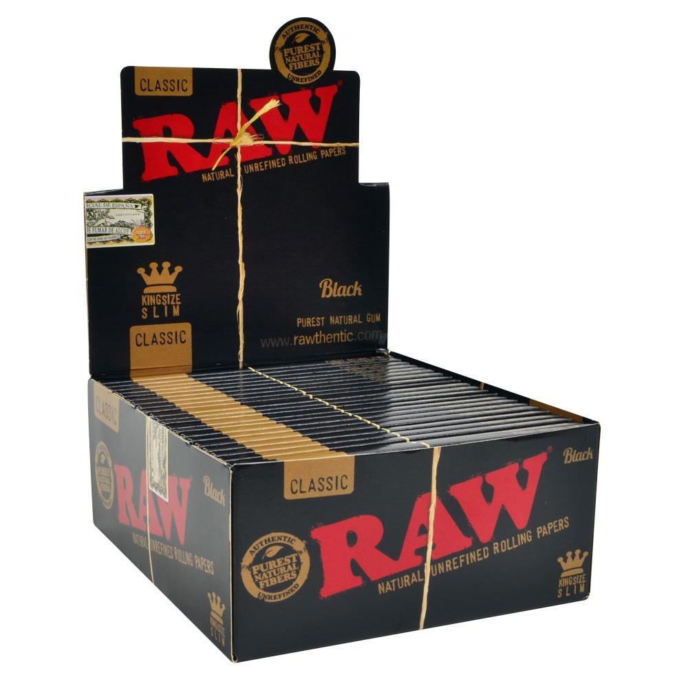 Raw 特薄 盒裝捲煙紙 長版 Classic Black Kingsize Slim Unrefined Rolling Paper Full Box