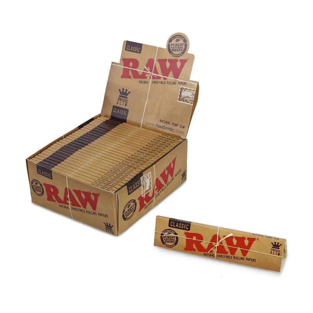 Raw 原木漿 盒裝捲煙紙 長版 Classic Kingsize Slim Unrefined Rolling Paper Full Box