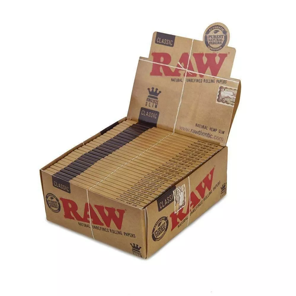 Raw 原木漿 盒裝捲煙紙 長版 Classic Kingsize Slim Unrefined Rolling Paper Full Box