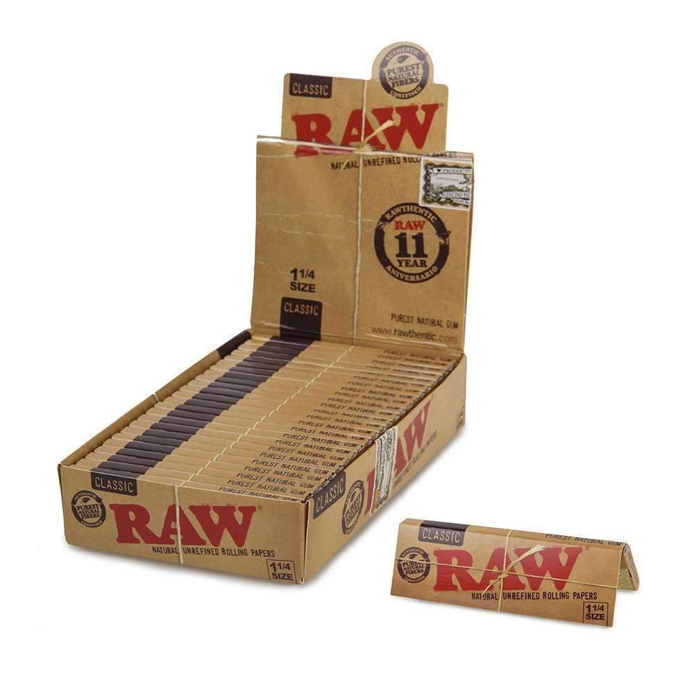 Raw 原木漿 盒裝捲煙紙 短版 Classic Unrefined 1¼ Rolling Paper Full Box