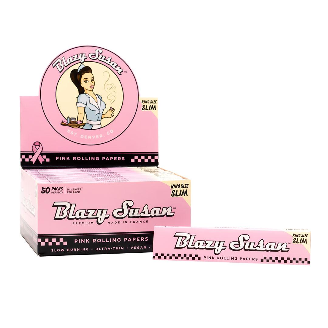 Blazy Susan 粉紅紙 盒裝捲煙紙 長版 Pink King Size Slim Rolling Paper Full Box