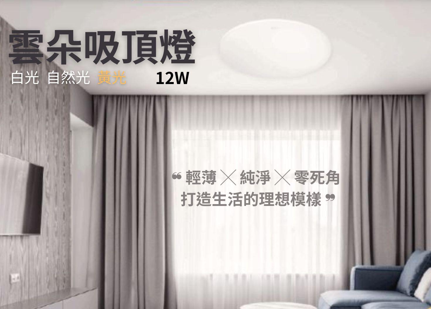 【文成】舞光燈具-雲朵吸頂燈 12W 全電壓(100V~240V) 白光 自然光 黃光