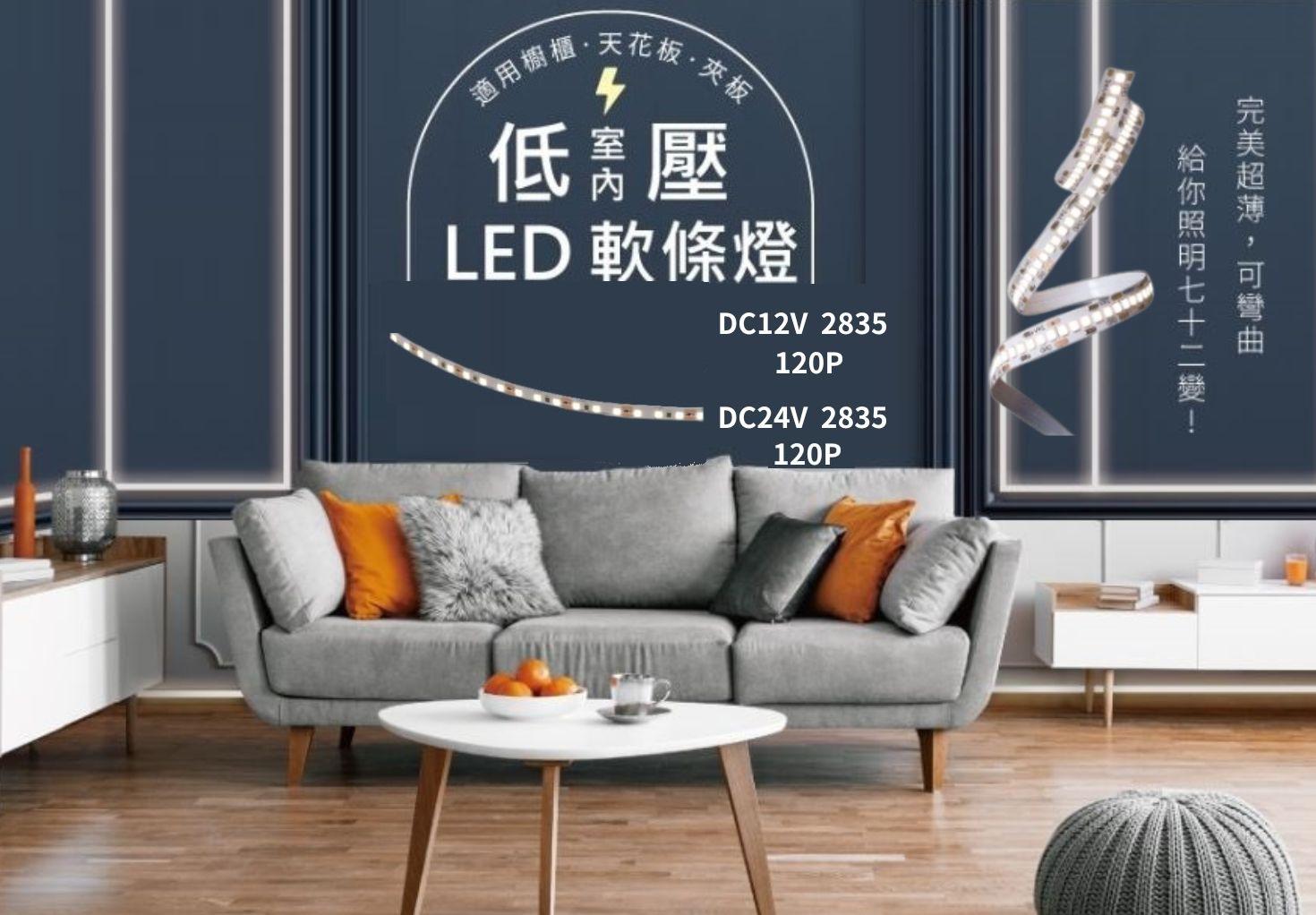 【文成】低壓室內 LED 軟條燈2835不含變壓器120P(DC12V)/(DC24V) 5米 燈帶 低壓軟條燈 軟條燈 需搭配變壓器