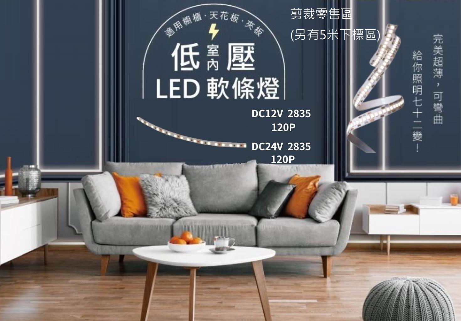 【文成】低壓室內 LED 軟條燈2835不含變壓器120P(DC12V)/(DC24V)剪裁零售區(另有5米下標區) 燈帶 低壓軟條燈 軟條燈 需搭配變壓器