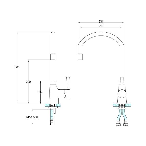 【文成】凱撒衛浴-無鉛立式廚房龍頭 K715CL 水龍頭 廚房龍頭 立式龍頭