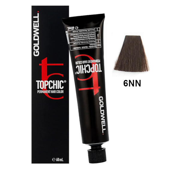 Goldwell Topchic 6NN | Trwała farba do włosów - kolor: ekstra mocny ciemny naturalny blond 60ml