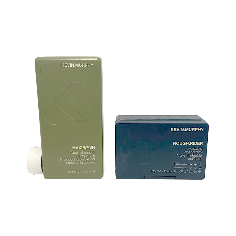 Kevin Murphy Maxi.Wash + Rough.Rider | Zestaw do stylizacji: szampon głęboko oczyszczający 250ml + matująca pasta do włosów 100g