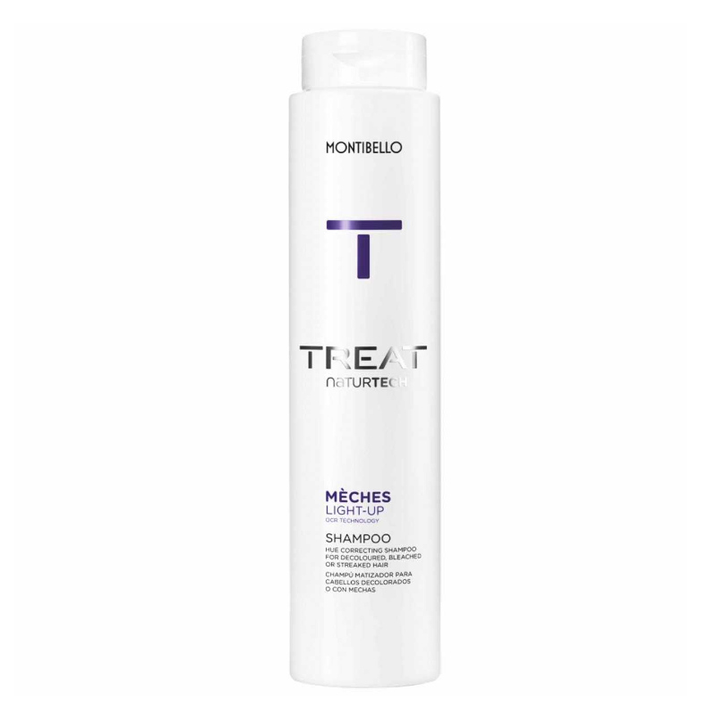 Montibello Treat Naturtech Meches Light-Up | Szampon neutralizujący żółte odcienie na włosach po dekoloryzacji i z pasemkami 300ml