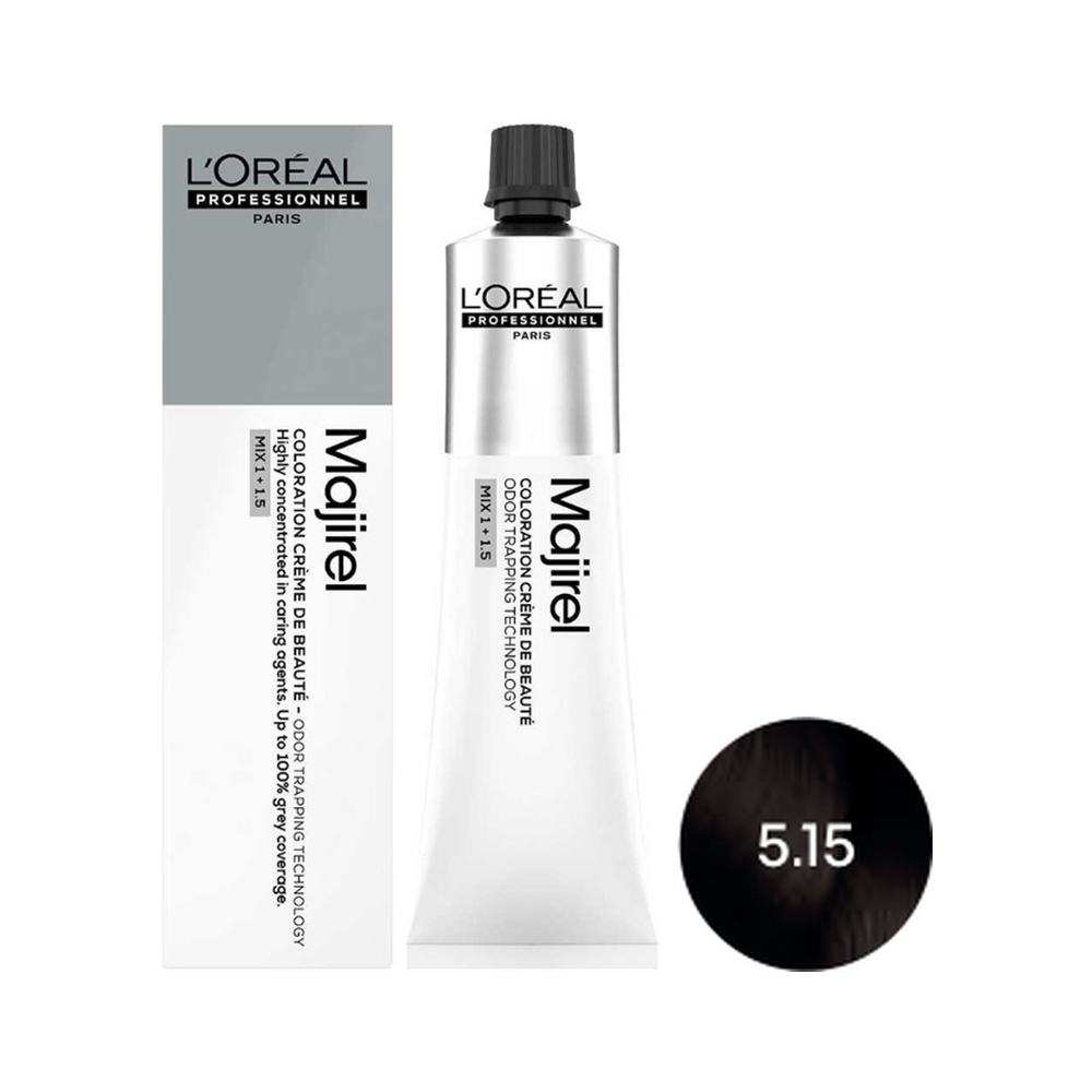 L'Oréal Professionnel Majirel | Trwała farba do włosów - kolor 5.15 jasny brąz popielato-mahoniowy 60ml