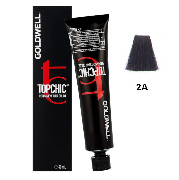 Goldwell Topchic 2A | Trwała farba do włosów - kolor: popielata czerń 60ml