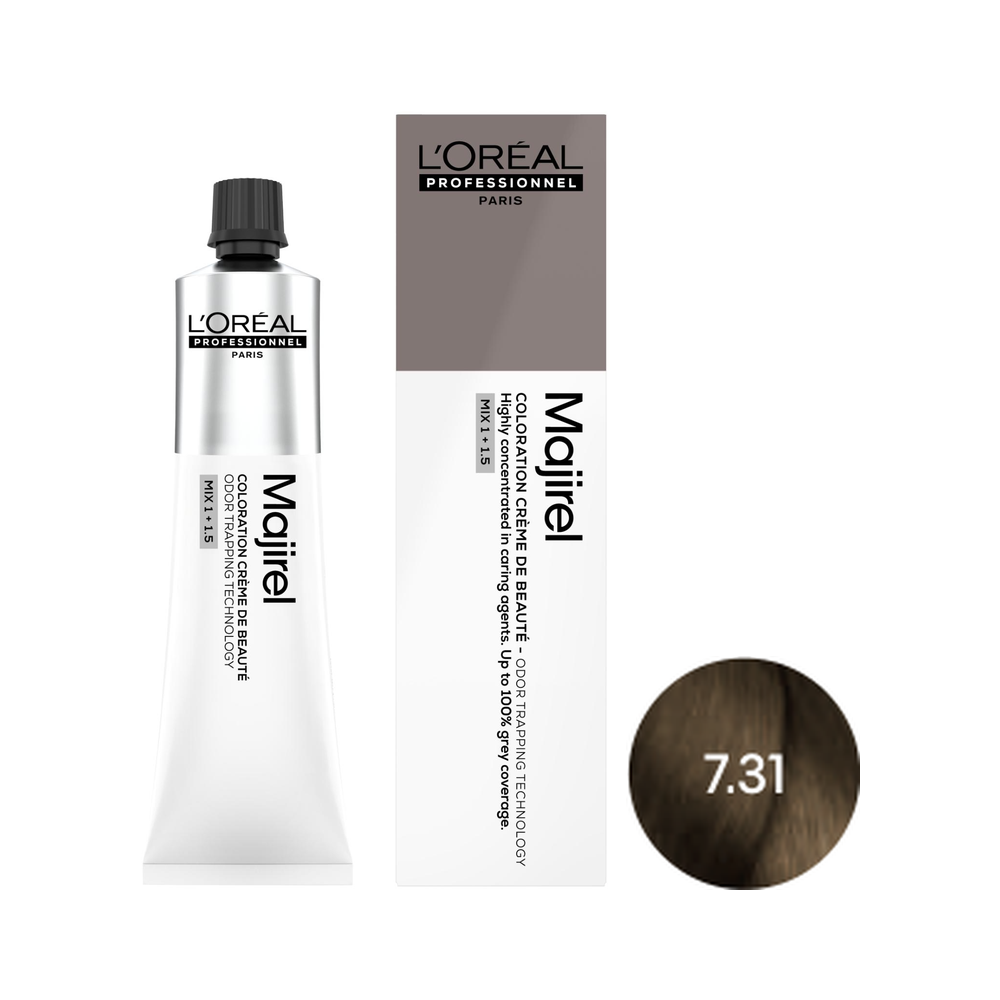 L'Oréal Professionnel Majirel | Trwała farba do włosów - kolor 7.31 blond złocisto-popielaty 60ml