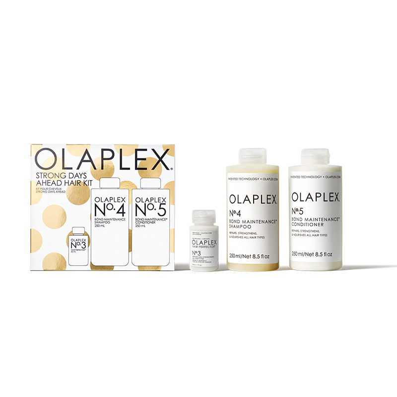 Olaplex Strong Days Ahead | Zestaw do włosów zniszczonych: szampon 250ml + odżywka 250ml + kuracja 50ml