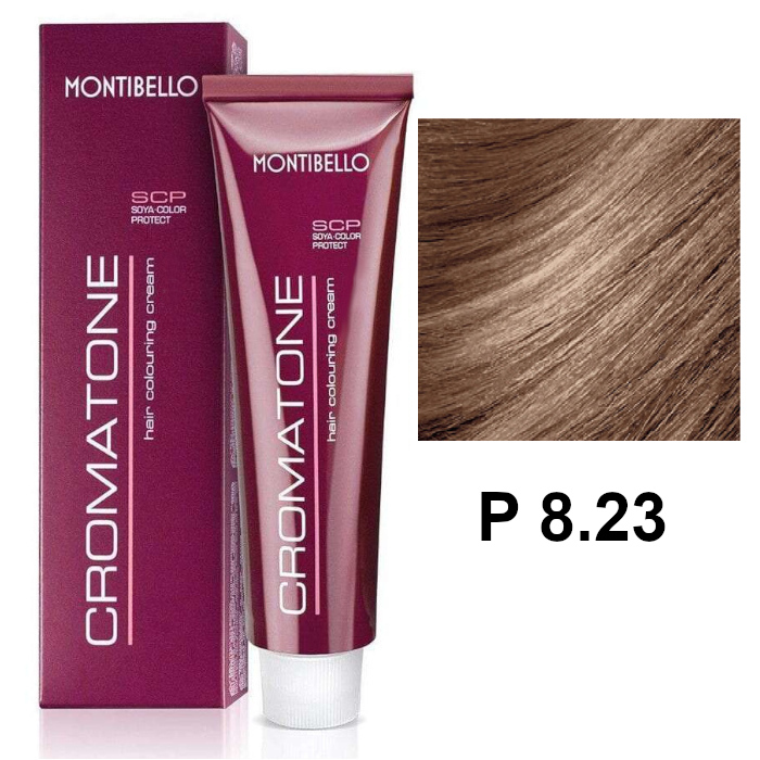 Montibello Cromatone P | Trwała farba do włosów - kolor P 8.23 złoty-perłowy jasny blond 60ml