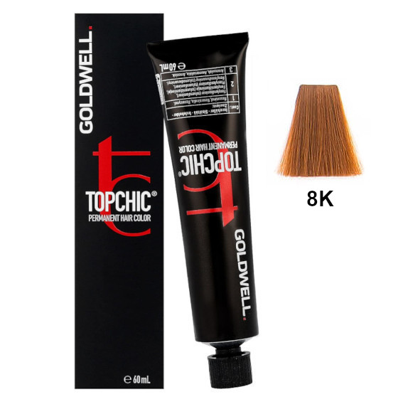 Goldwell Topchic 8K | Trwała farba do włosów - kolor: miedziany jasny blond 60ml