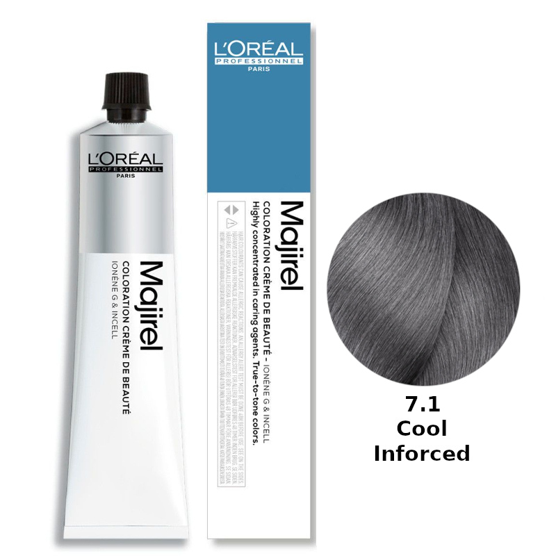 L'Oréal Professionnel Majirel Cool Inforced | Ochładzająca kolor trwała farba do włosów - kolor 7.1 50ml