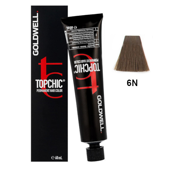 Goldwell Topchic 6N | Trwała farba do włosów - kolor: ciemny naturalny blond 60ml