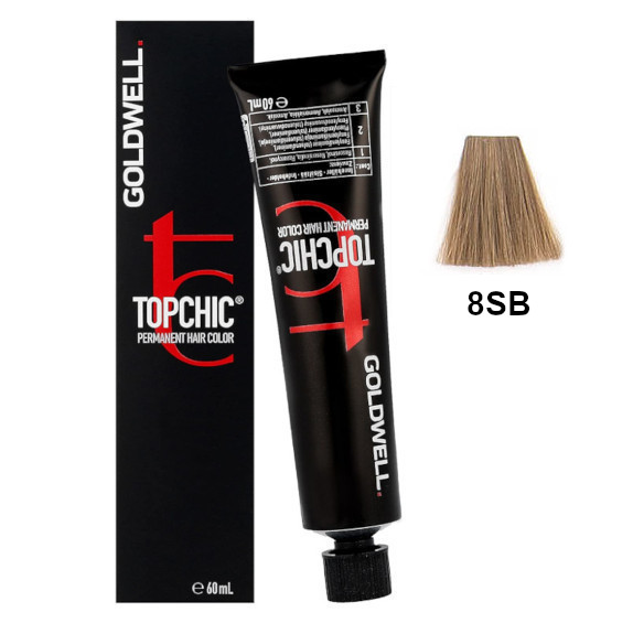 Goldwell Topchic 8SB | Trwała farba do włosów - kolor: srebrny blond 60ml