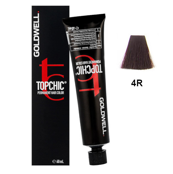 Goldwell Topchic 4R | Trwała farba do włosów - kolor: ciemna czerwień 60ml