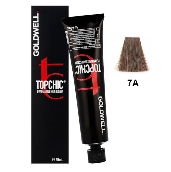 Goldwell Topchic 7A | Trwała farba do włosów - kolor: średni popielaty blond 60ml