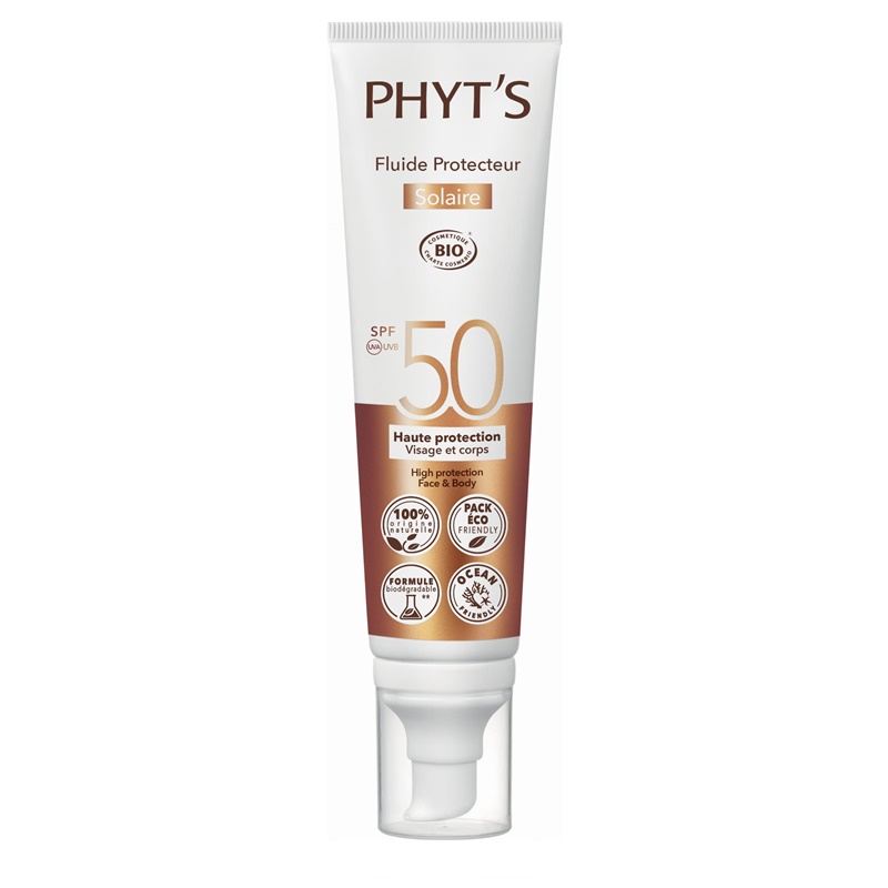 Phyt's Phyt'solaire | Ochronny fluid do opalania z filtrem SPF50 do twarzy i ciała 100ml